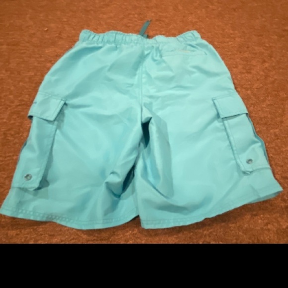EUC Beverly Hills Polo Assn Turquoise Swim trunks shorts bottoms bathing suit L - Picture 2 of 3